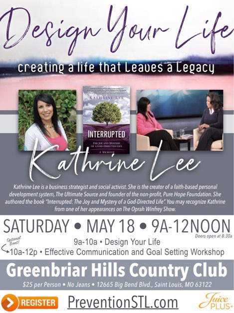 Design Your Life Katherine Lee @ Greenbriar Hills Country Club